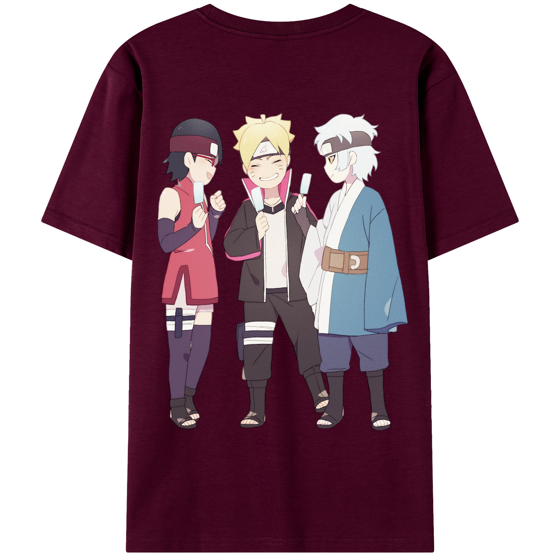 （画像用） NARUTO -ナルト- うちは サラダ Uchiha Sarada レディース半袖Tシャツ(バックプリント)